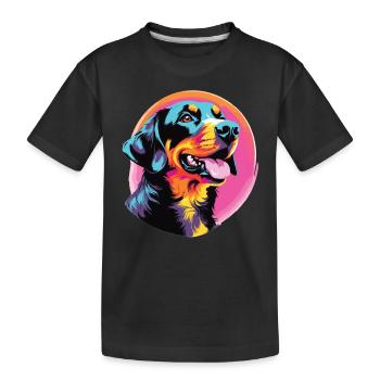Watercolor Colorful Entlebucher Mountain Dog - Kids' Premium Organic T-Shirt - black - Front