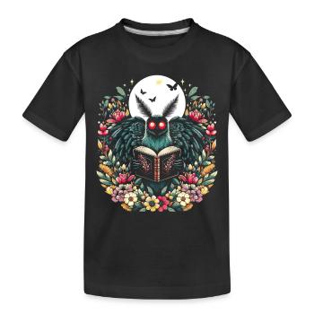 Floral Mothman - Kinder Premium Bio T-Shirt - Schwarz - Vorne