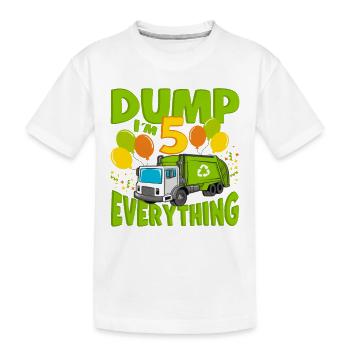 5th Birthday 5 Years Old Boy Gift Garbage Truck - Kinder Premium Bio T-Shirt - Weiß - Vorne