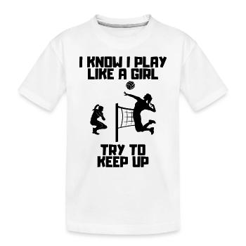 Volleyball Geschenk Volleyballerin Beachvolleyball - Kinder Premium Bio T-Shirt - Weiß - Vorne
