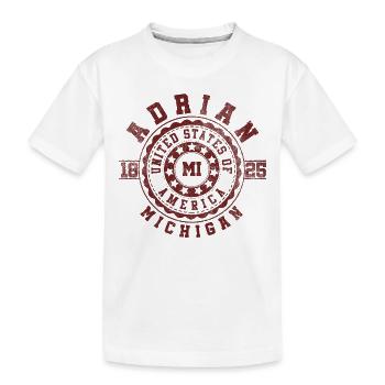 Adrian MI | Michigan Travel & Souvenir Gift - Kids' Premium Organic T-Shirt - white - Front