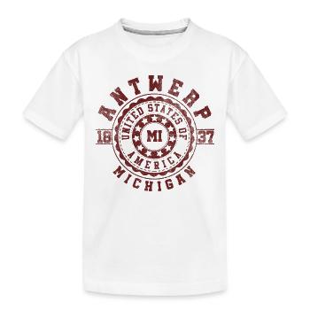 Antwerp MI | Michigan Reise & Souvinier Geschenk - Kinder Premium Bio T-Shirt - Weiß - Vorne