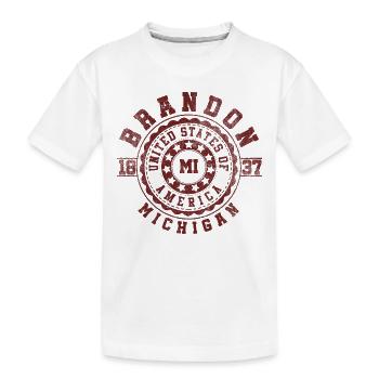 Brandon MI | Michigan Reise & Souvinier Geschenk - Kinder Premium Bio T-Shirt - Weiß - Vorne