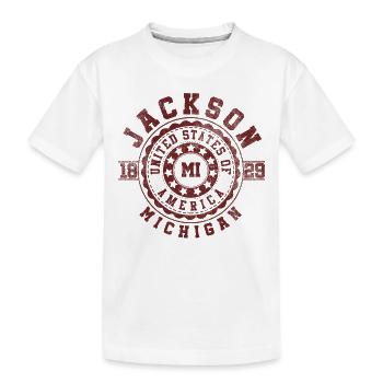 Jackson MI | Michigan Travel & Souvenir Gift - Kids' Premium Organic T-Shirt - white - Front