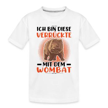 Fou avec Wombat Australia Marsupial - T-shirt bio Premium Enfant - blanc - Devant