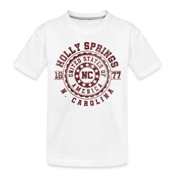 Holly Springs NC | North Carolina Reise Geschenk - Kinder Premium Bio T-Shirt - Weiß - Vorne