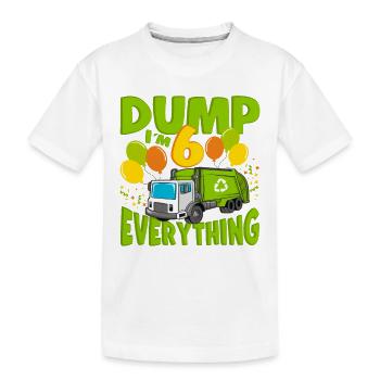 6th Birthday 6 Years Old Boy Gift Garbage Truck - Kids' Premium Organic T-Shirt - white - Front