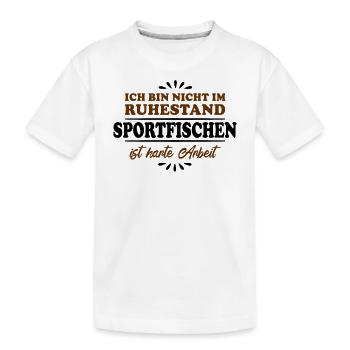 Ruhestand Rentner Pensioner Sportfischer - Kinder Premium Bio T-Shirt - Weiß - Vorne