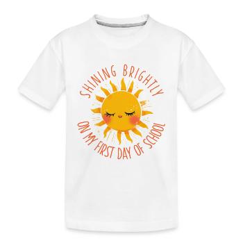 1st Grade Sun School Enrolment Primary School Girl - Kids' Premium Organic T-Shirt - white - Front