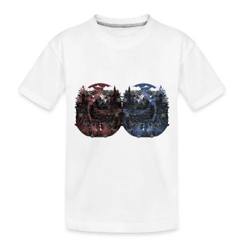 Hirsch Hirsche Rehbock Vintage Retro Waldtiere - Kinder Premium Bio T-Shirt - Weiß - Vorne