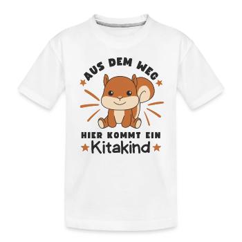 Out of the way, here comes a kindergarten child - Kids' Premium Organic T-Shirt - white - Front