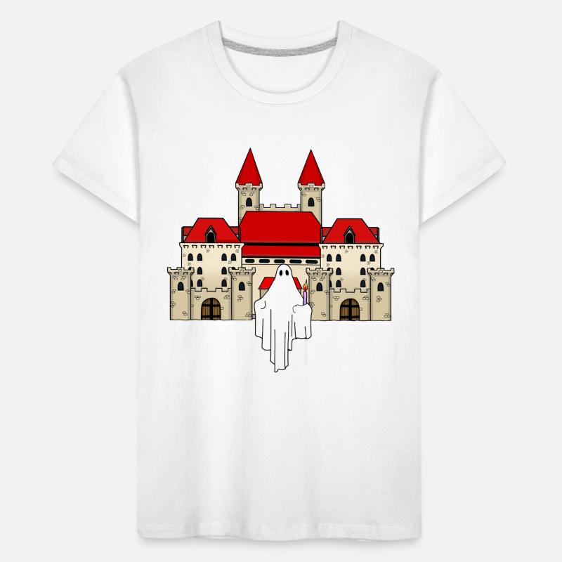 Castle Ghost Spooky Spooky Midnight Haunted Kids' Premium Organic T-Shirt