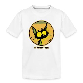 Le chat innocent et cool : « Ce n’était pas moi ! » - T-shirt bio Premium Enfant - blanc - Devant