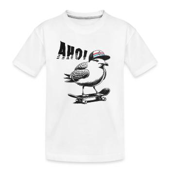 Ahoy Skater Mouette - T-shirt bio Premium Enfant - blanc - Devant