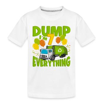 7th Birthday 7 Years Old Boy Gift Garbage Truck - Kinder Premium Bio T-Shirt - Weiß - Vorne