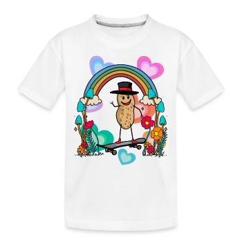 Peanut Skater Spring Nature Birthday Greetings - Kids' Premium Organic T-Shirt - white - Front