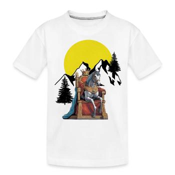 Pferd Pferde König Königreich Fantasy Thron Held - Kinder Premium Bio T-Shirt - Weiß - Vorne