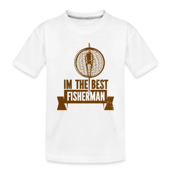 Angler Angelhaken Angelrute Sportfischer - Kinder Premium Bio T-Shirt - Weiß - Vorne
