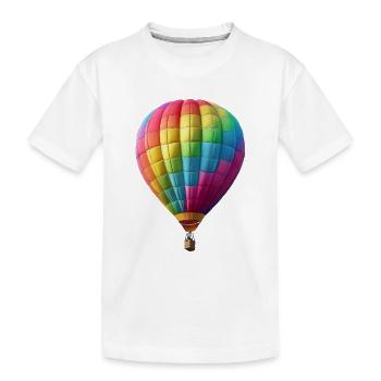 Bunt Schwebende Träume im Heißluftballon - Kinder Premium Bio T-Shirt - Weiß - Vorne