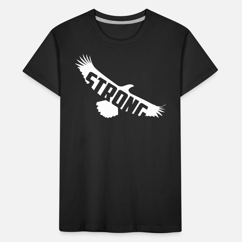 Soar With Strength and Pride Bold White Eagle Kinder Premium Bio T-Shirt