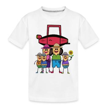 Erdnuss Familie Kinder Auto Autofahrer Ausflug - Kinder Premium Bio T-Shirt - Weiß - Vorne