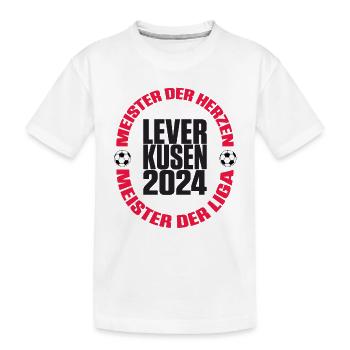 Leverkusen 2024 Meister der Herzen und Liga - Kinder Premium Bio T-Shirt - Weiß - Vorne