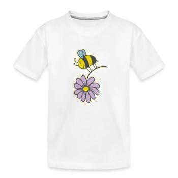 Bee with Flower Animals Nature Beekeeper - Kids' Premium Organic T-Shirt - white - Front