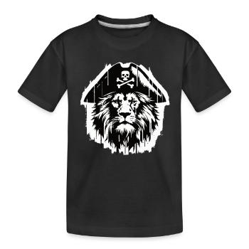 Piratenlöwe Pirat Löwe Graffiti Street Art Style - Kinder Premium Bio T-Shirt - Schwarz - Vorne