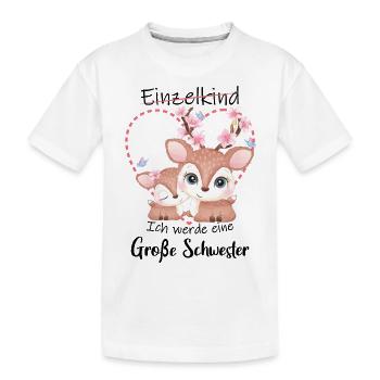 Je vais être une grande sœur en 2025 - T-shirt bio Premium Enfant - blanc - Devant
