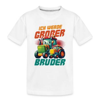 Annoncer la progéniture | Je serai un grand frère en 2025 - T-shirt bio Premium Enfant - blanc - Devant