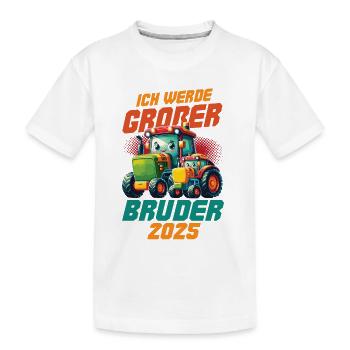 Annoncer la progéniture | Je serai un grand frère en 2025 - T-shirt bio Premium Enfant - blanc - Devant