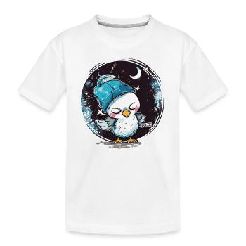 Sleeping dove with moon and stars - Kids' Premium Organic T-Shirt - white - Front