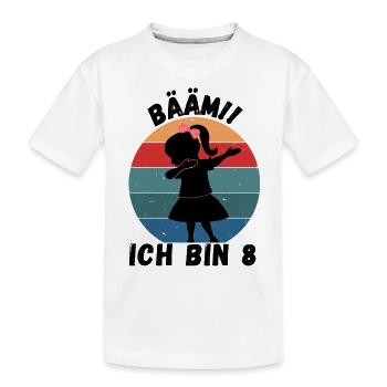 8. Geburtstag - BÄÄM, Mädchen mit DAB Tanz - Kinder Premium Bio T-Shirt - Weiß - Vorne