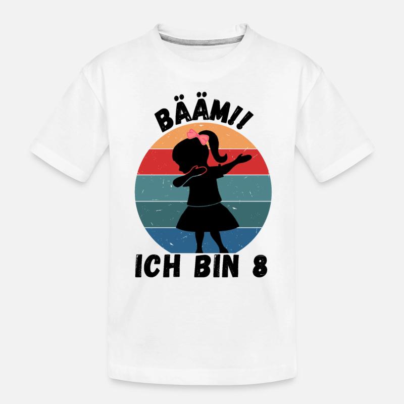 8. Geburtstag - BÄÄM, Mädchen mit DAB Tanz - Kinder Premium Bio T-Shirt - Weiß