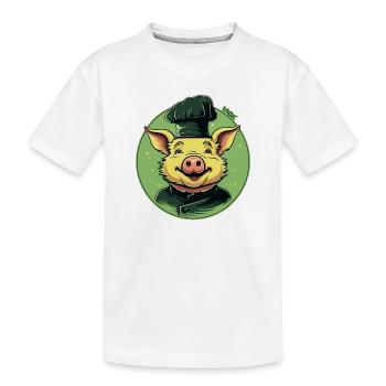 Eine Sau ist das Chefkoch Schwein mit Mütze, Koch - Kinder Premium Bio T-Shirt - Weiß - Vorne