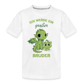 Annonce de la prochaine génération | Je vais être un grand frère en 2025 - T-shirt bio Premium Enfant - blanc - Devant