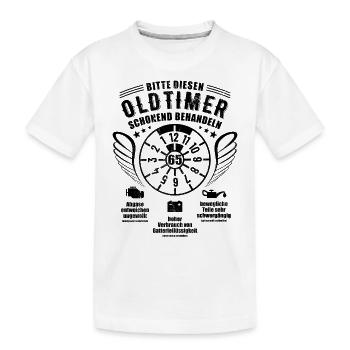 Oldtimer schonend behandeln - 65. Geburtstag - Kinder Premium Bio T-Shirt - Weiß - Vorne