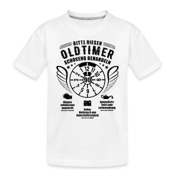 Oldtimer schonend behandeln - 90. Geburtstag - Kinder Premium Bio T-Shirt - Weiß - Vorne