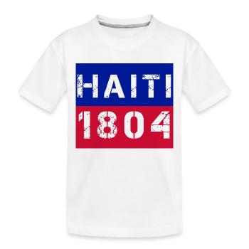 HAÏTI 1804 POLICE AUX COULEURS DU DRAPEAU NATIONAL - T-shirt bio Premium Enfant - blanc - Devant