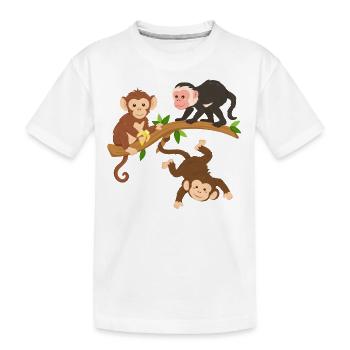 Drôles de singes - T-shirt bio Premium Enfant - blanc - Devant