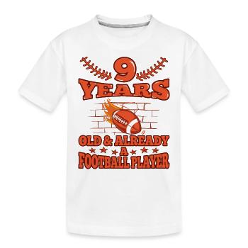 9ème anniversaire Garçon Football 9 Ans Cadeaux - T-shirt bio Premium Enfant - blanc - Devant