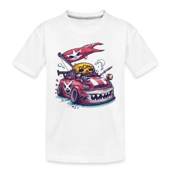 Dessin animé robuste JDM Pirate Street Racer - T-shirt bio Premium Enfant - blanc - Devant
