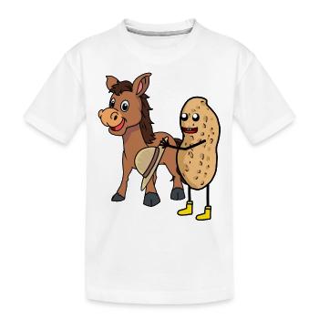 Cavalier d’âne Cavalier Peanut Horse Lover Enfants - T-shirt bio Premium Enfant - blanc - Devant