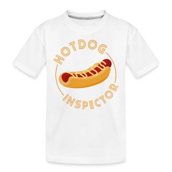 Hot Dog Adult Hot Dog Inspector - Kinder Premium Bio T-Shirt - Weiß - Vorne
