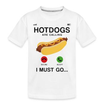 Hot Dog Adulte Téléphone Affichage Chaud - T-shirt bio Premium Enfant - blanc - Devant