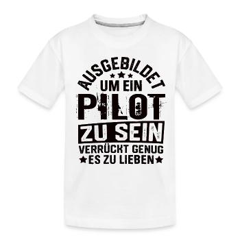 Pilot Flugzeug Piloten Fliegen Flieger Flugsport - Kinder Premium Bio T-Shirt - Weiß - Vorne