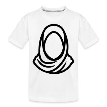 hijab headscarf muslim woman - Kids' Premium Organic T-Shirt - white - Front