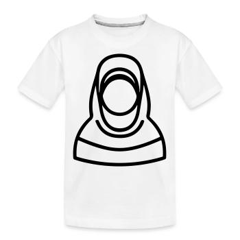 Hijab Kopftuch Muslimische Frau - Kinder Premium Bio T-Shirt - Weiß - Vorne