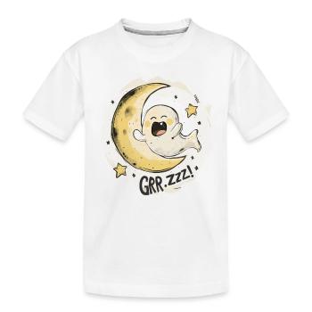 Niedlicher verschlafener Geist: Mond und Sterne - Kinder Premium Bio T-Shirt - Weiß - Vorne