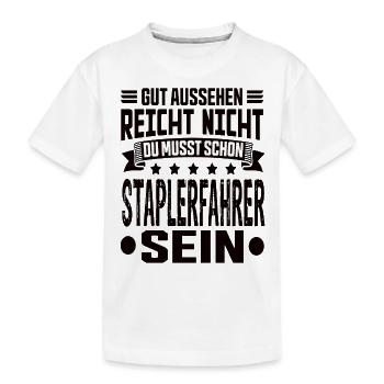 Conducteur de chariot élévateur Chariot élévateur Conducteur de chariot élévateur - T-shirt bio Premium Enfant - blanc - Devant